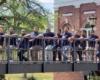 male students on bridge